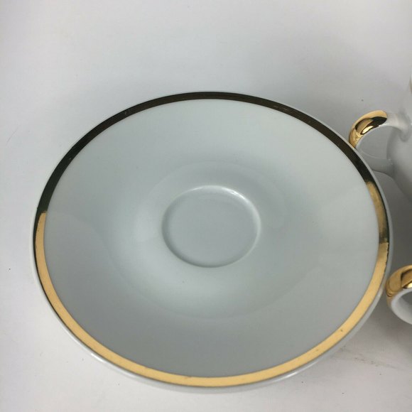 Set Of 4 Cups And Saucers Southington by Baum Fine China Jasmine in Box - Picture 4 of 8